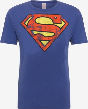 LOGOSHIRT Shirt 'Superman' in Blauw: voorkant