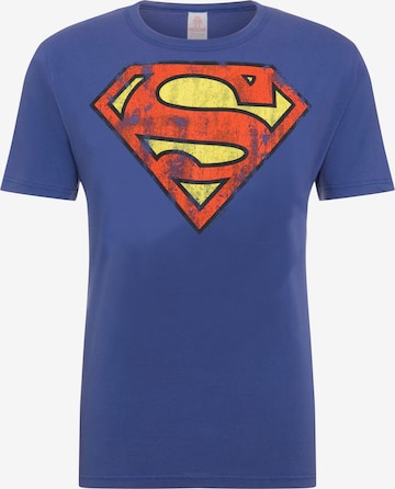 LOGOSHIRT Shirt 'Superman' in Blue: front