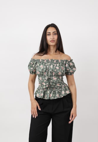 Camicia da donna di Elara in verde: frontale