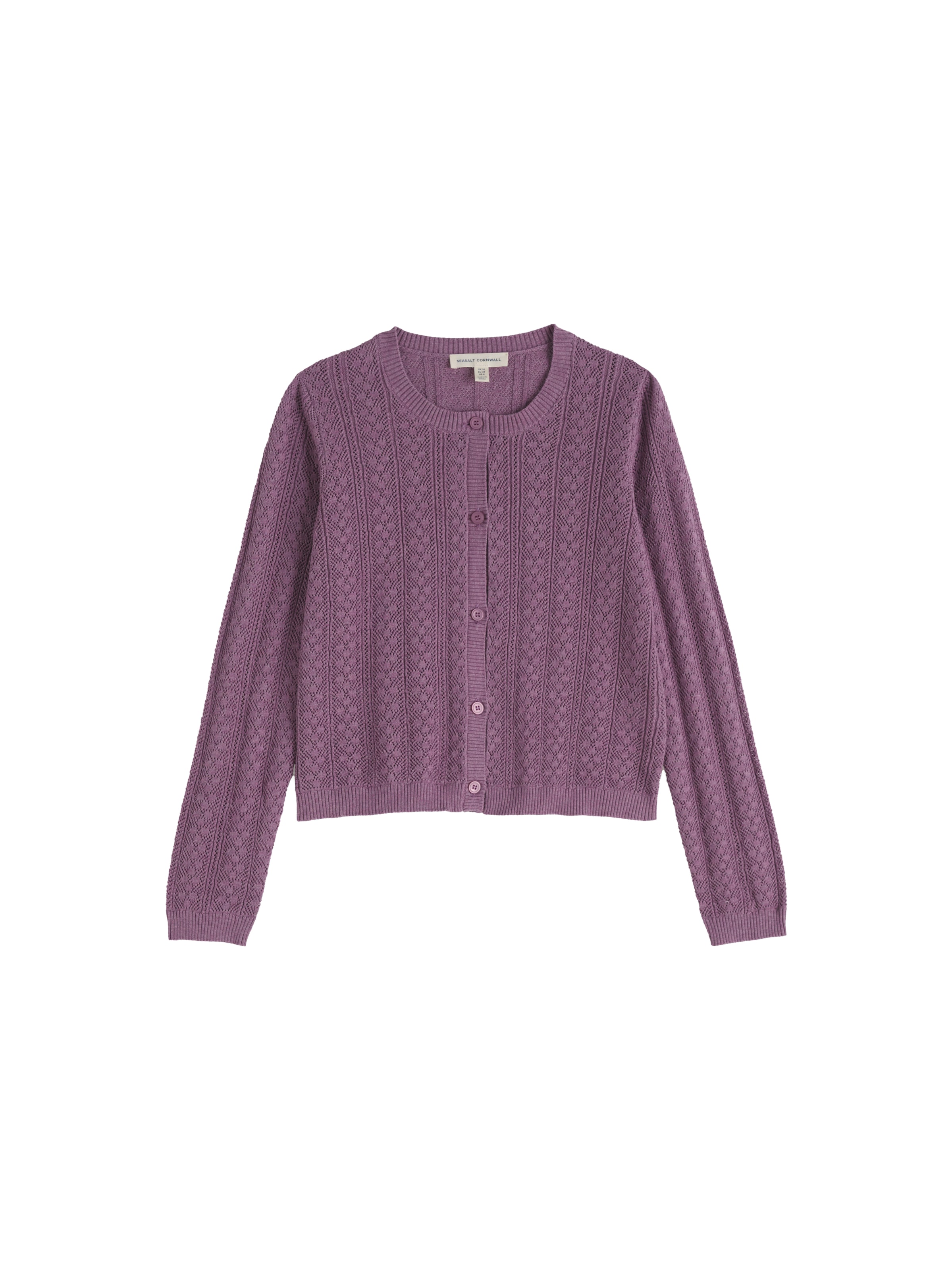 Seasalt Cornwall Knit cardigan 'Willowing' in Purple: front