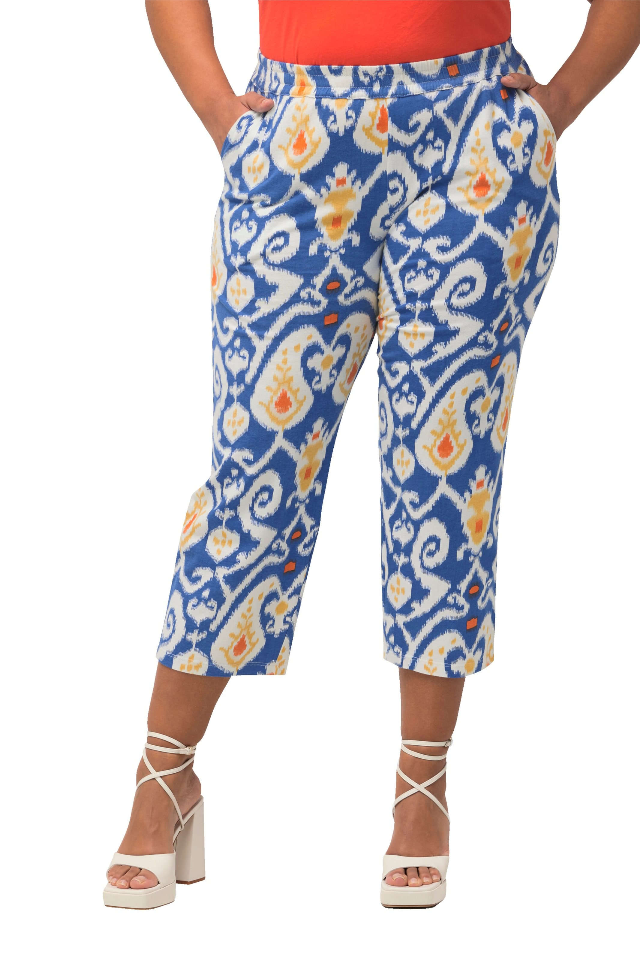 Ulla Popken Regular Trousers in Blue: front
