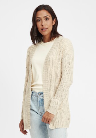 Oxmo Knit Cardigan 'Cle' in Beige: front