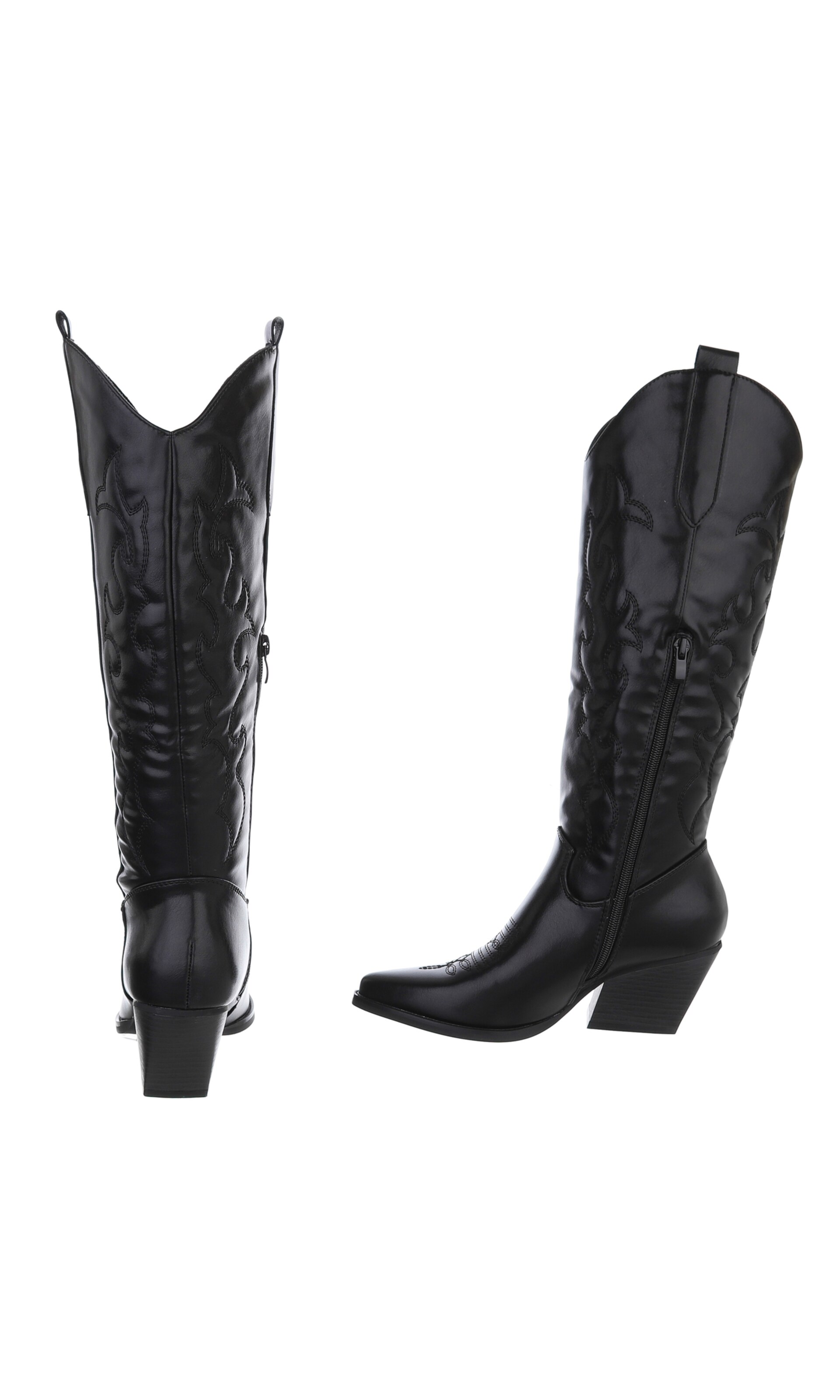 Ital-Design Cowboy Boots in Black