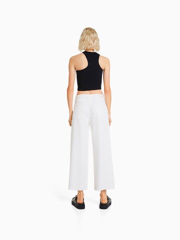 Wide Leg Jean Bershka en blanc