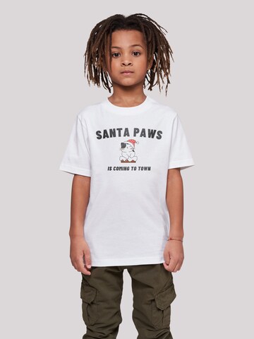 F4NT4STIC T-Shirt 'Santa Paws Christmas Cat' in Weiß: predná strana
