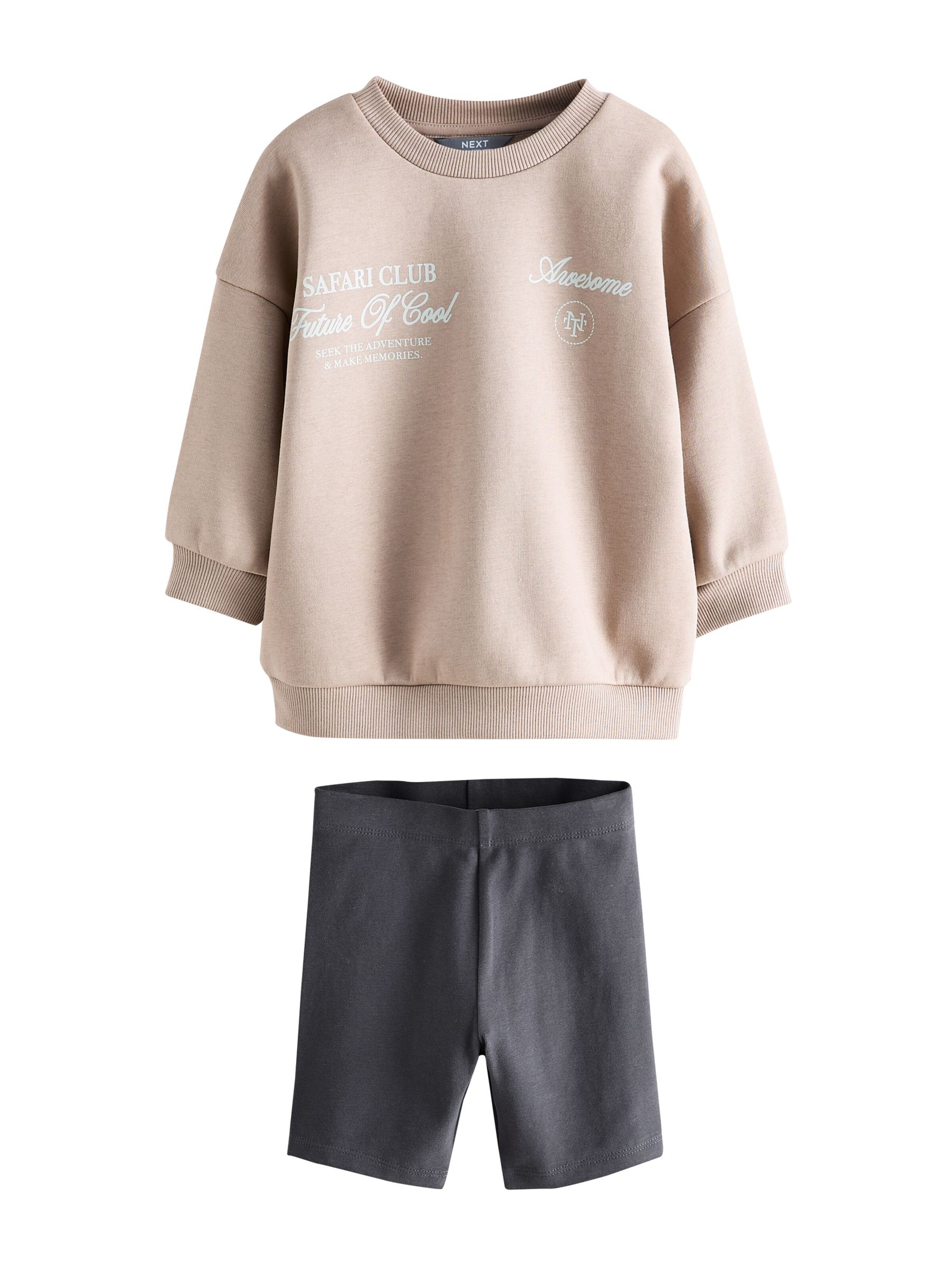 Next Set: Sweatshirt und Leggings in Grau: Vorderseite