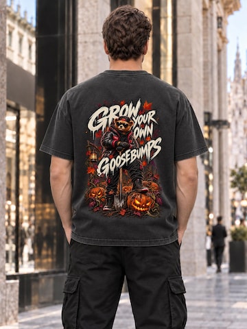 LUNØIR Studio Shirt 'BOSS Goosebump Garden' in Black
