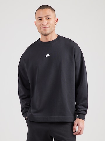 melns Nike Sportswear Sportisks džemperis 'CLUB': no priekšpuses