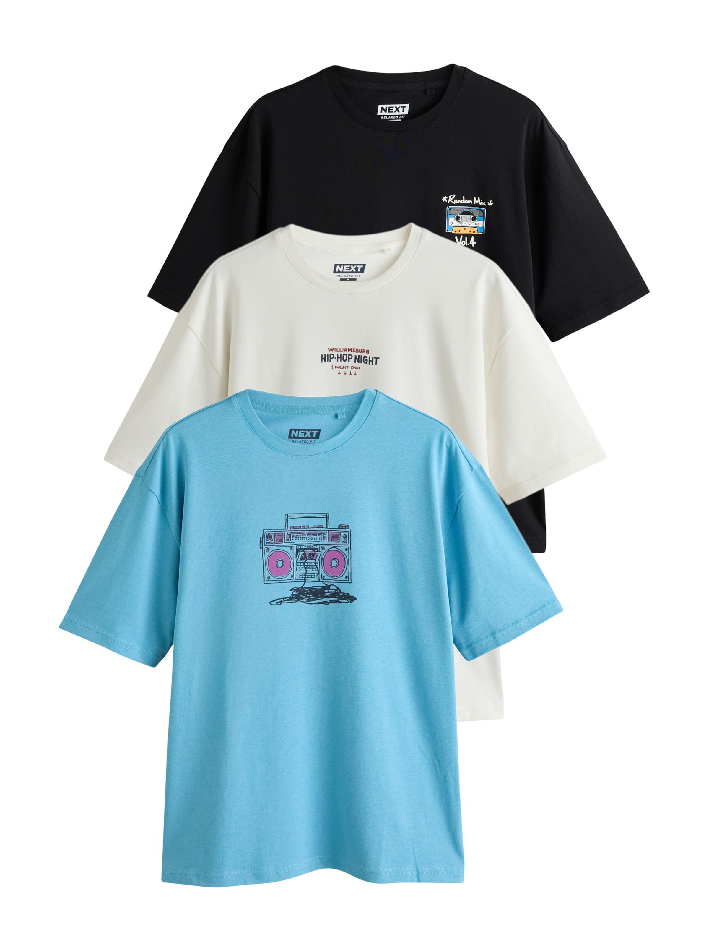 Next T-Shirt in Blau: Vorderseite