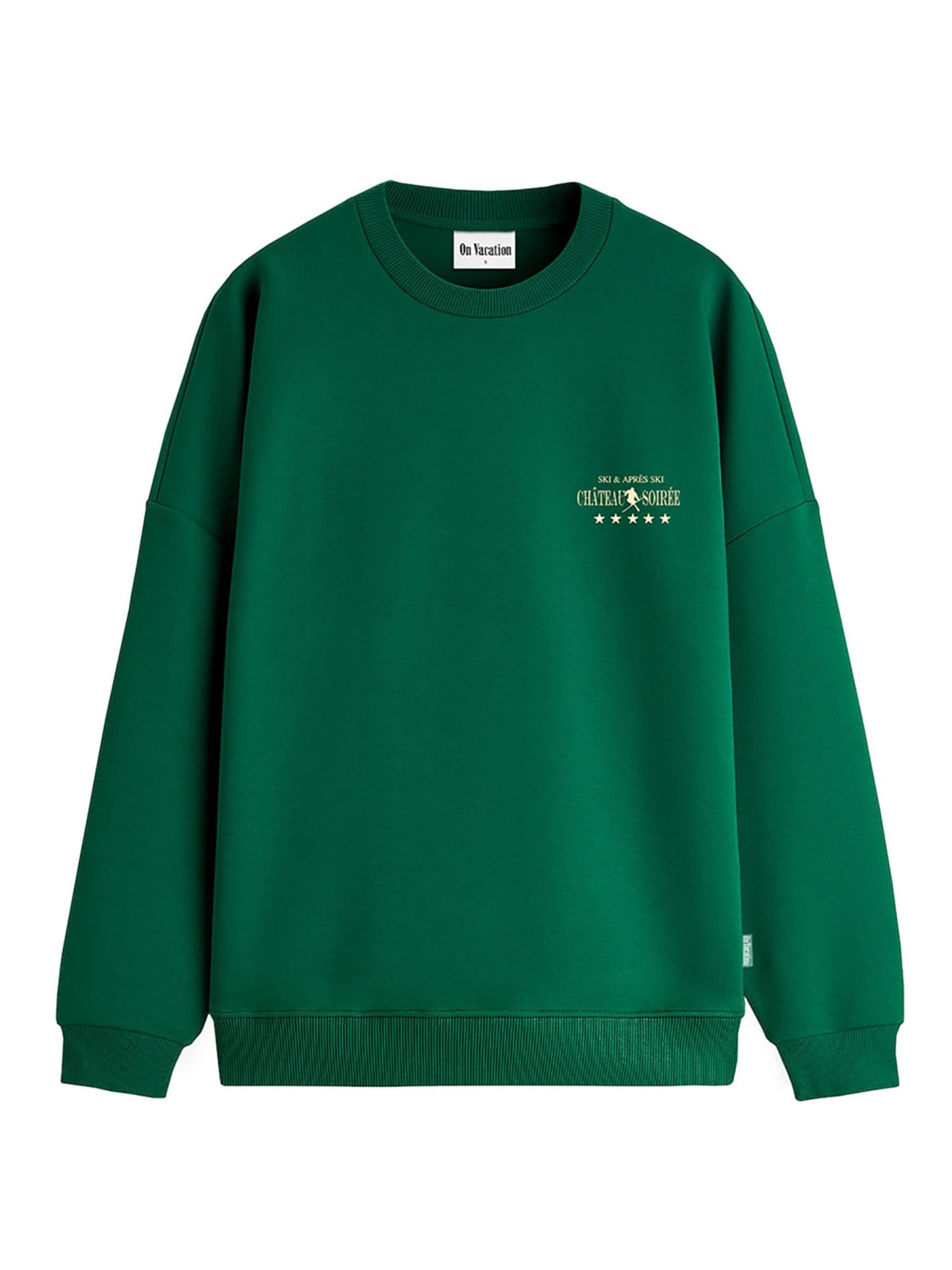 On Vacation Sweatshirt 'Chateau Soirée' in Green: front
