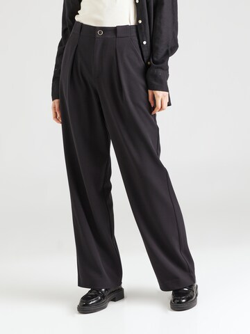 BONOBO Regular Pleat-Front Pants 'EMMA' in Black: front