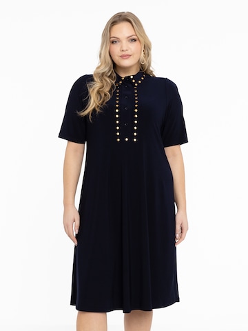 Yoek Shirt Dress in Blue: front