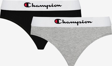 Champion Authentic Athletic Apparel Thong in Black: front