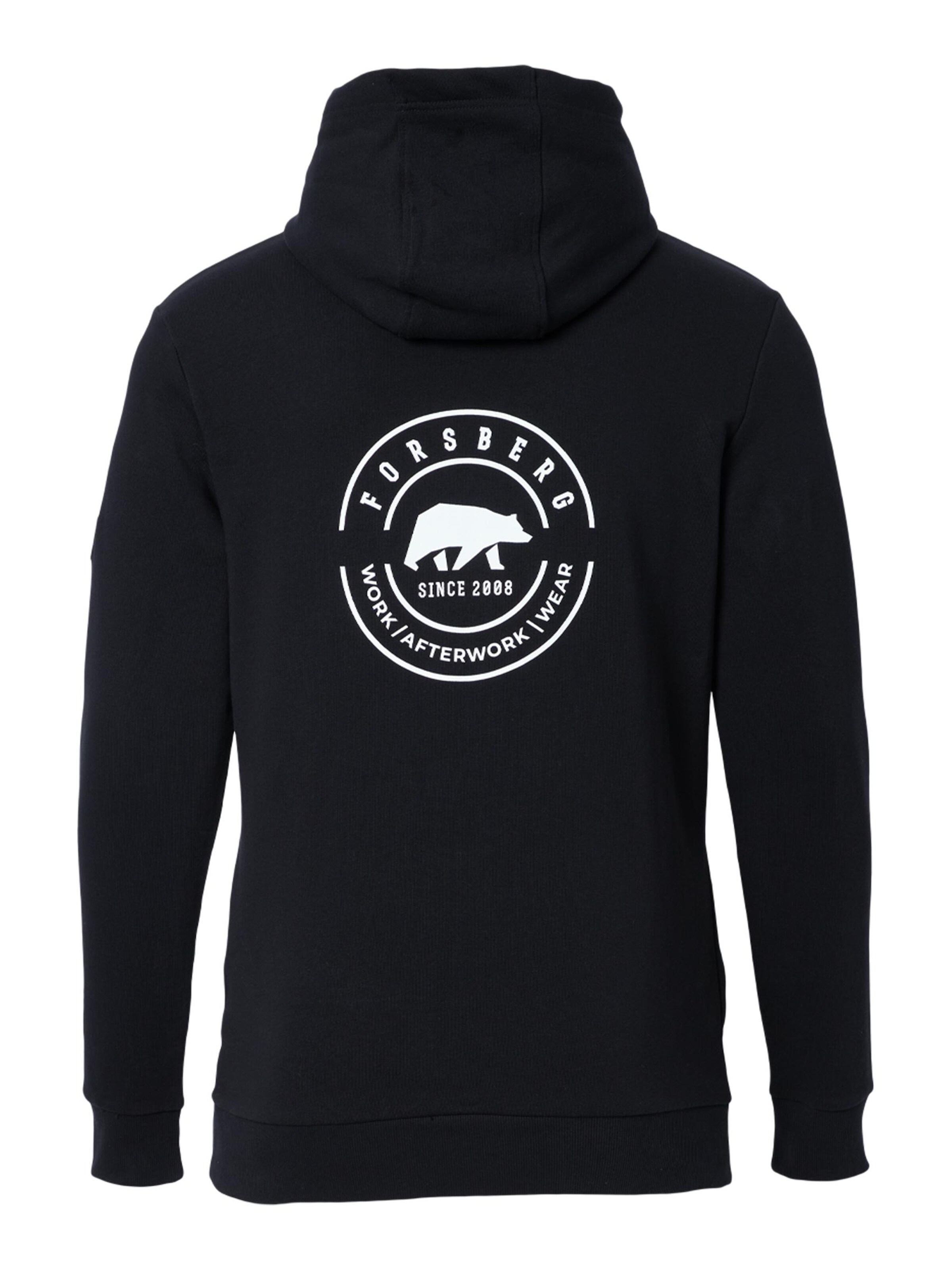 FORSBERG Sweatshirt 'Hoodie mit Logo auf Brust und Rücken' in Black