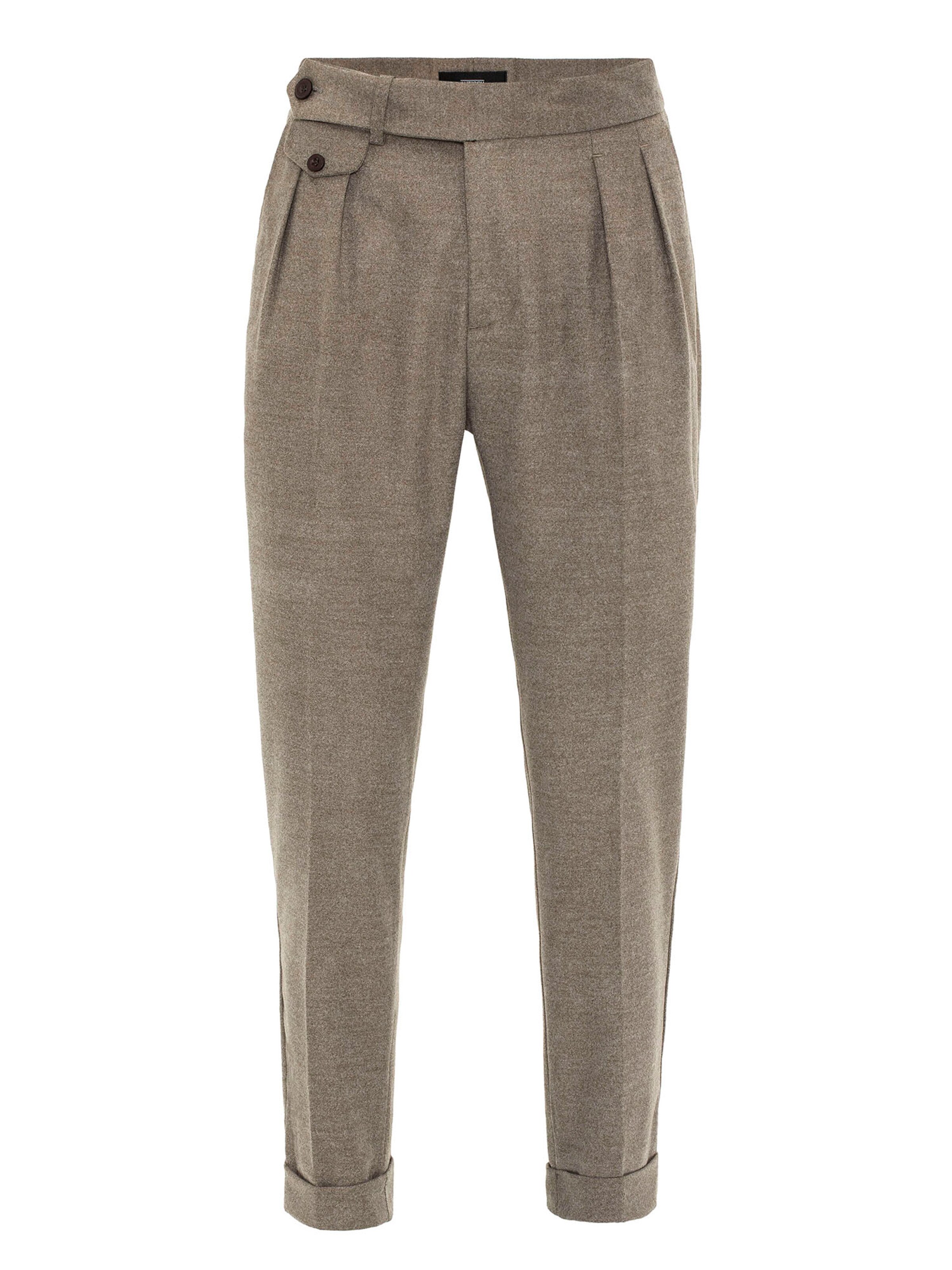 Antioch Брюки со складками в Коричневый: спереди