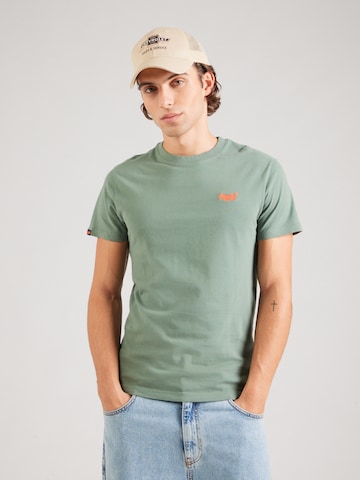 Superdry Tričko 'Essential' – zelená: přední strana