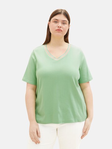 Tricou de la Tom Tailor Women + pe verde: față