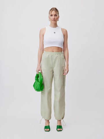 LeGer by Lena Gercke Široke hlačnice Kargo hlače 'Elanor' | zelena barva
