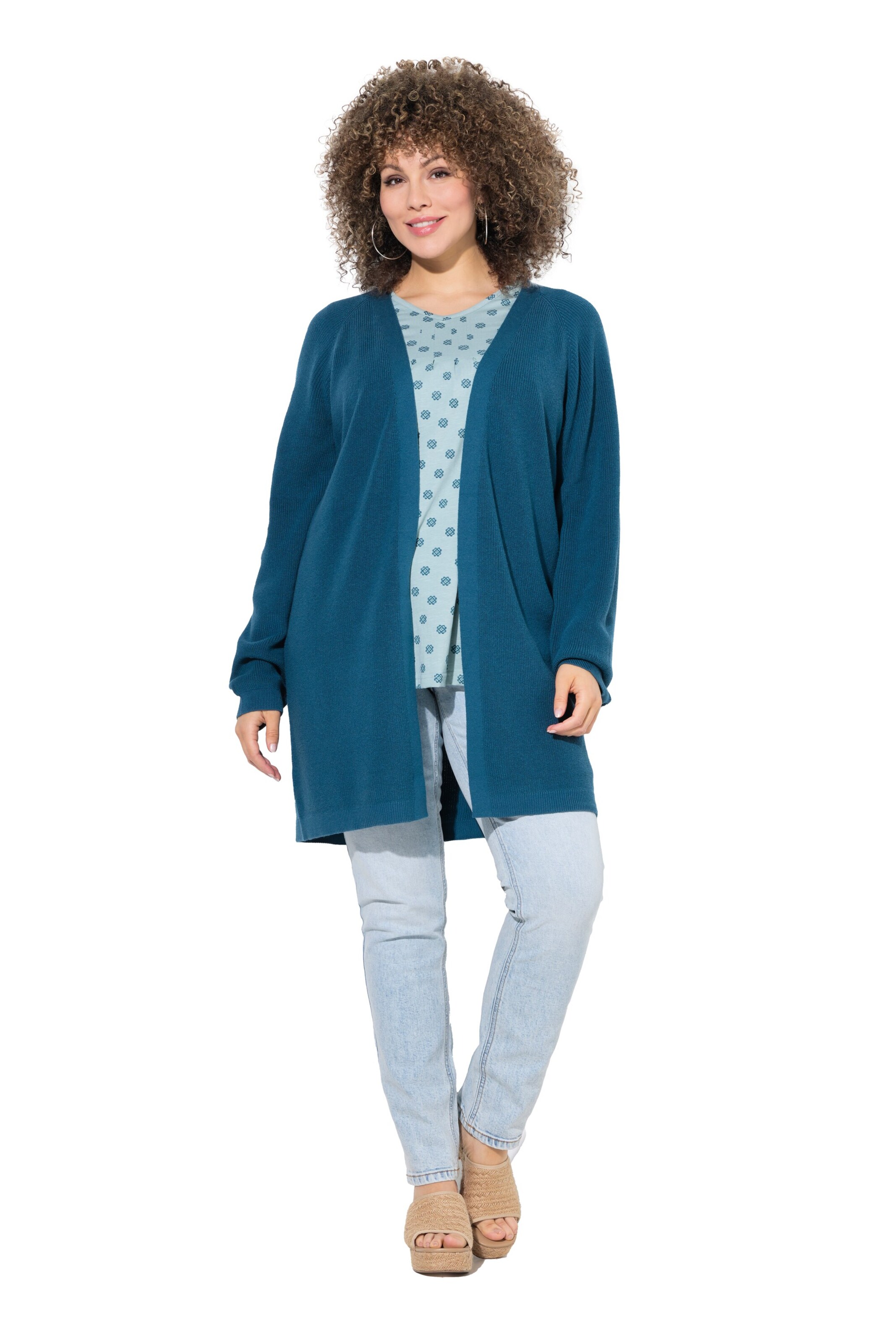 Ulla Popken Knit cardigan in Blue: front