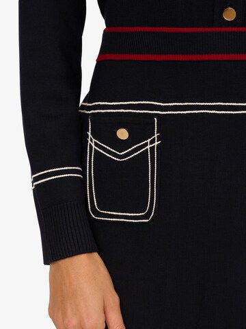 Adrianna Papell Minirock 'Front Patched Pockets Mini Pull On Sweater Skirt w/Tipping' in Blau