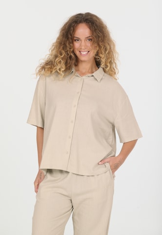 NOU Bluse 'Natasha' in Beige: Vorderseite
