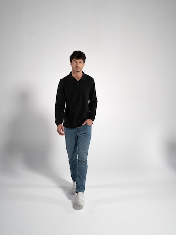 GORG Shirt 'Herren Langarm Poloshirt aus 100% Bio-Baumwolle' in Zwart