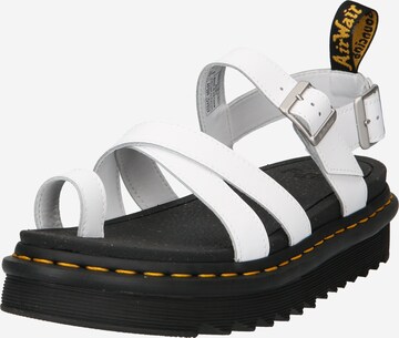 Dr. Martens - Sandalias con hebilla 'Avry' en blanco: frente