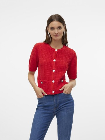 VERO MODA Gebreid vest 'VMHARPER' in Rood