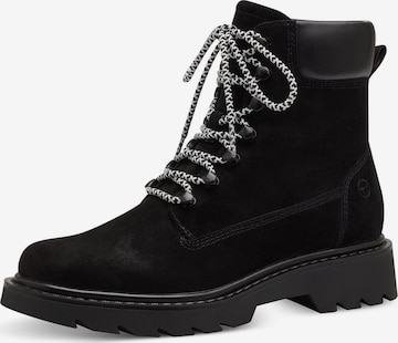 TAMARIS Lace-Up Ankle Boots in Black: front