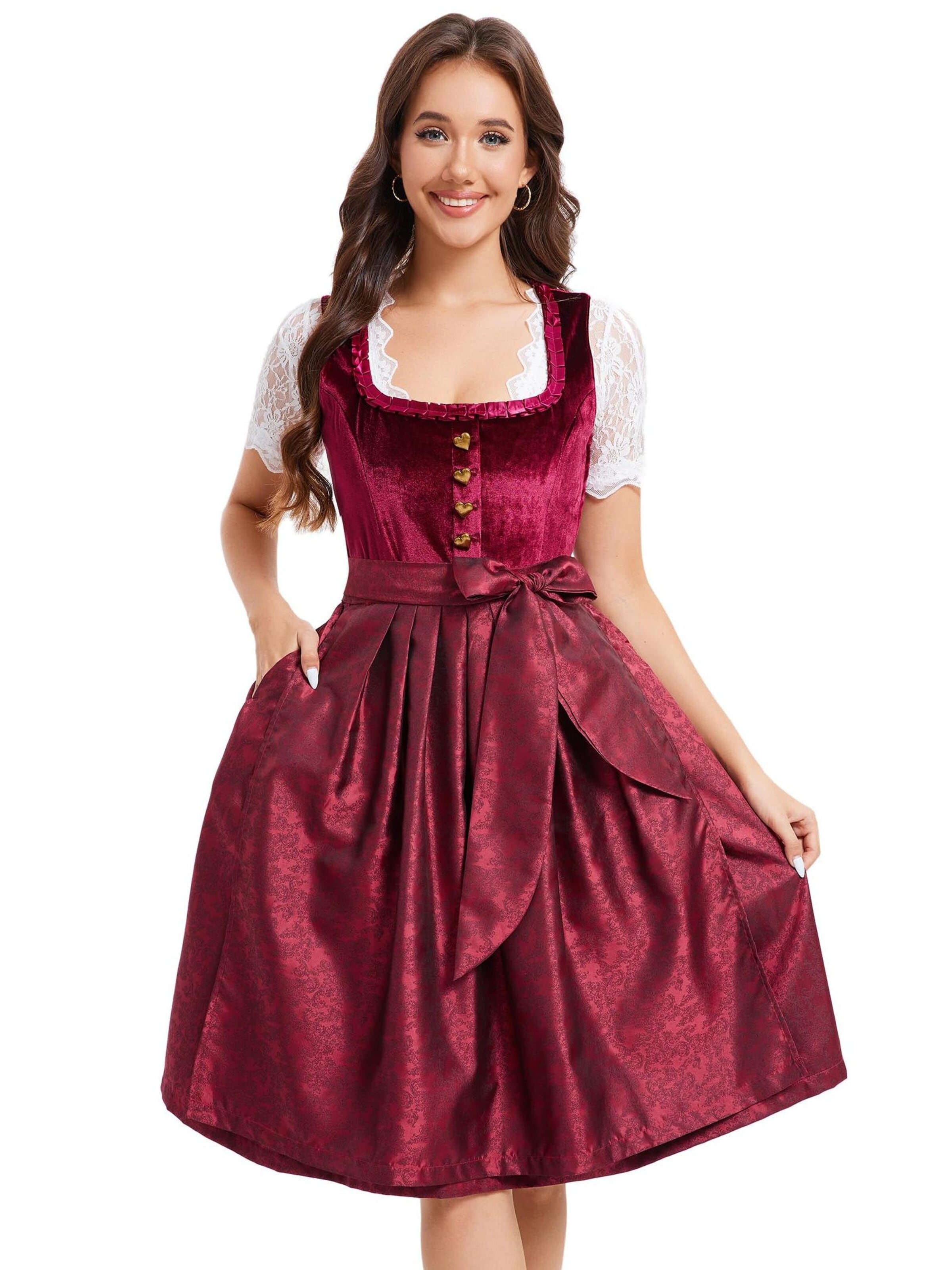 Yesfashion Dirndl‌‌‌‌‌‌‌‌‌ in Rot: Vorderseite