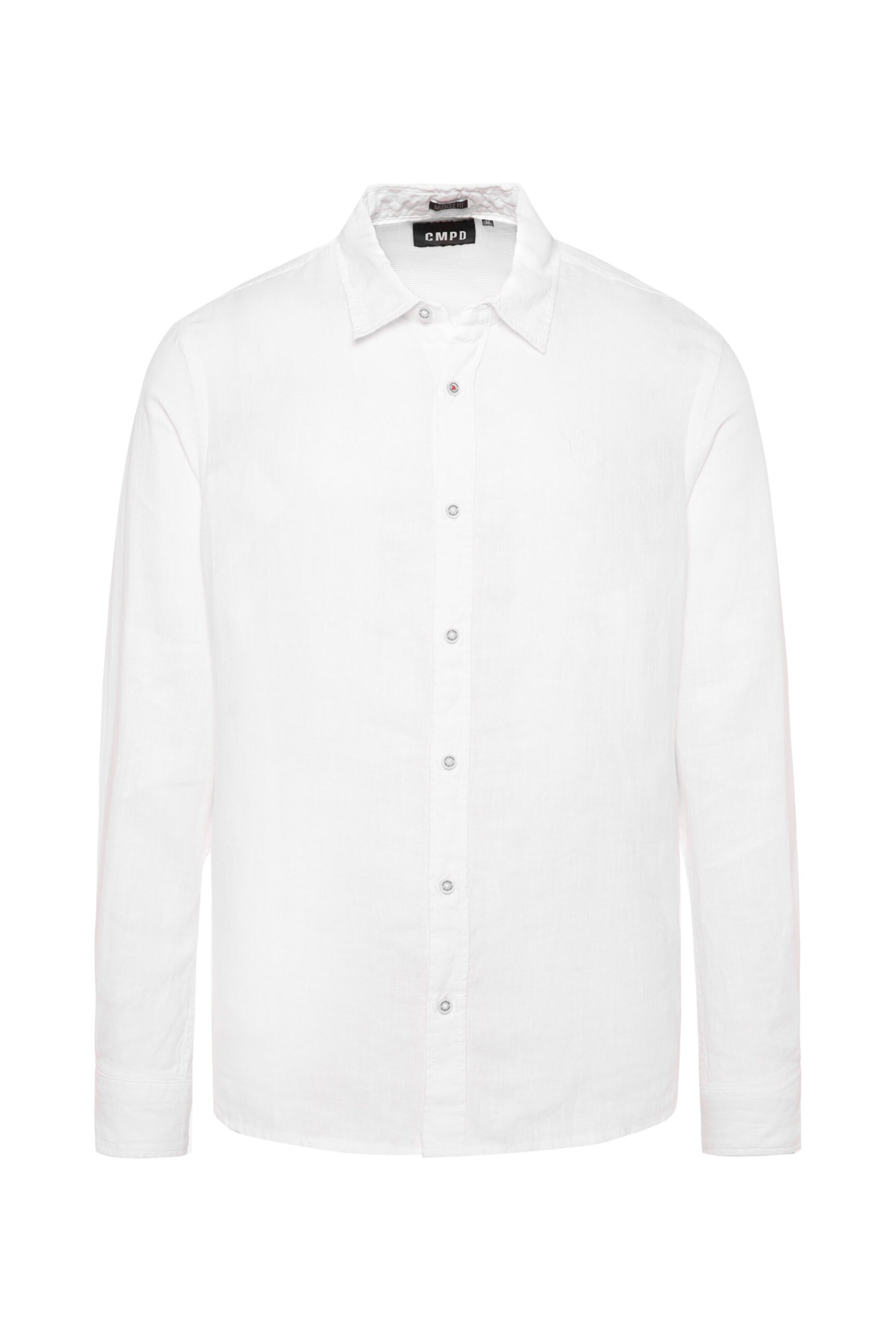 CMPD Slim fit Button Up Shirt in White: front