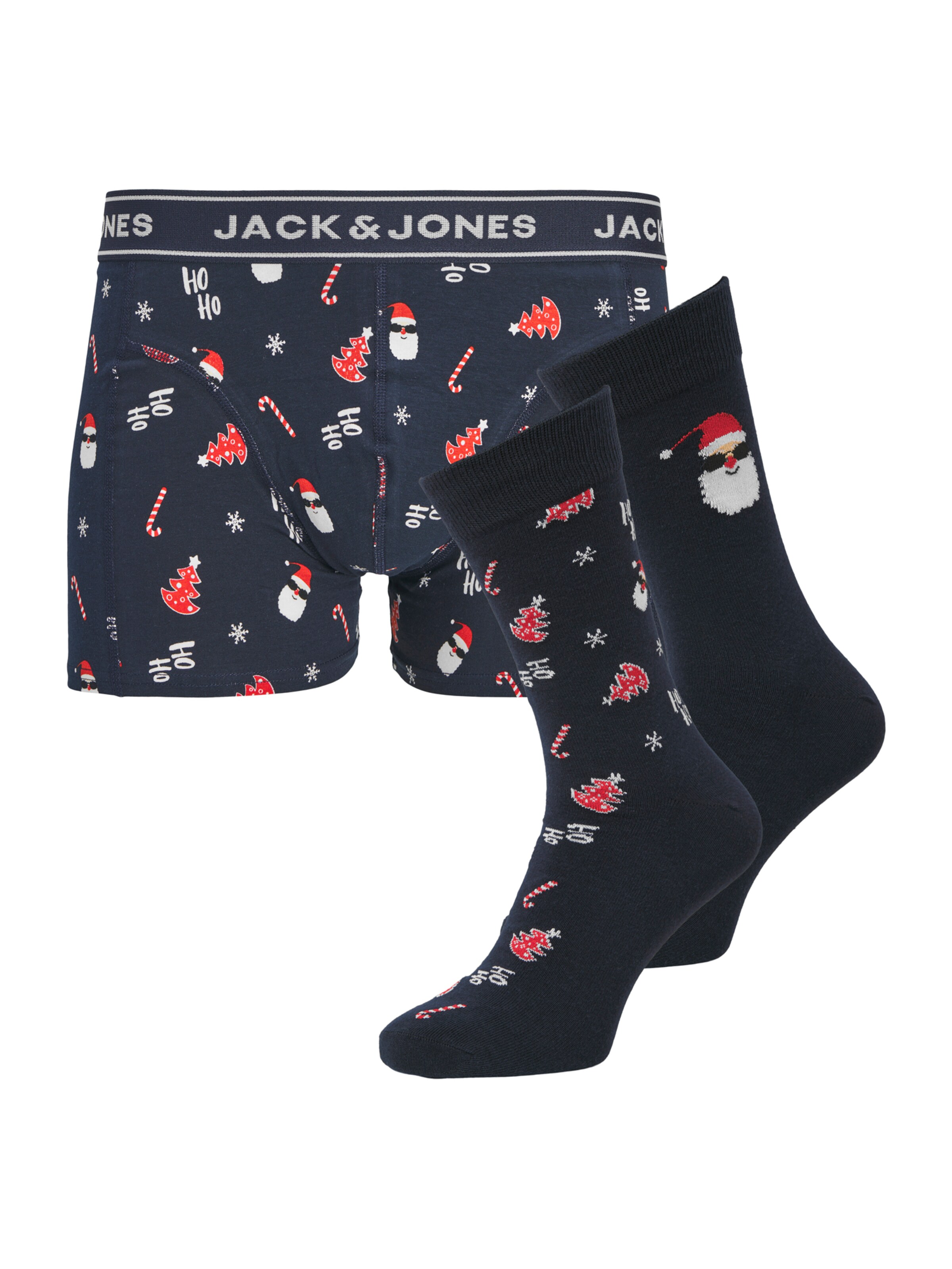 Boxeri 'JACSANTA TREES' de la JACK & JONES pe albastru: față