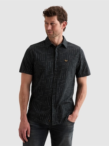 PME Legend Skjorta 'Shirt with allover print and short sleeves' i blå: framsida