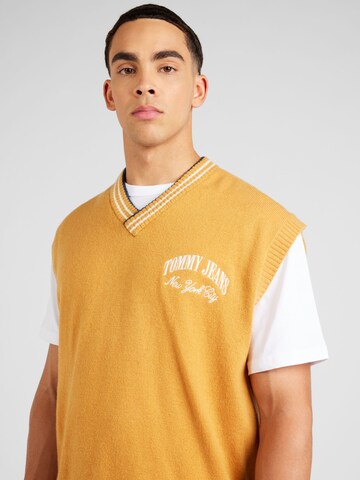 Tommy Jeans - Colete de malha 'VARSITY' em castanho