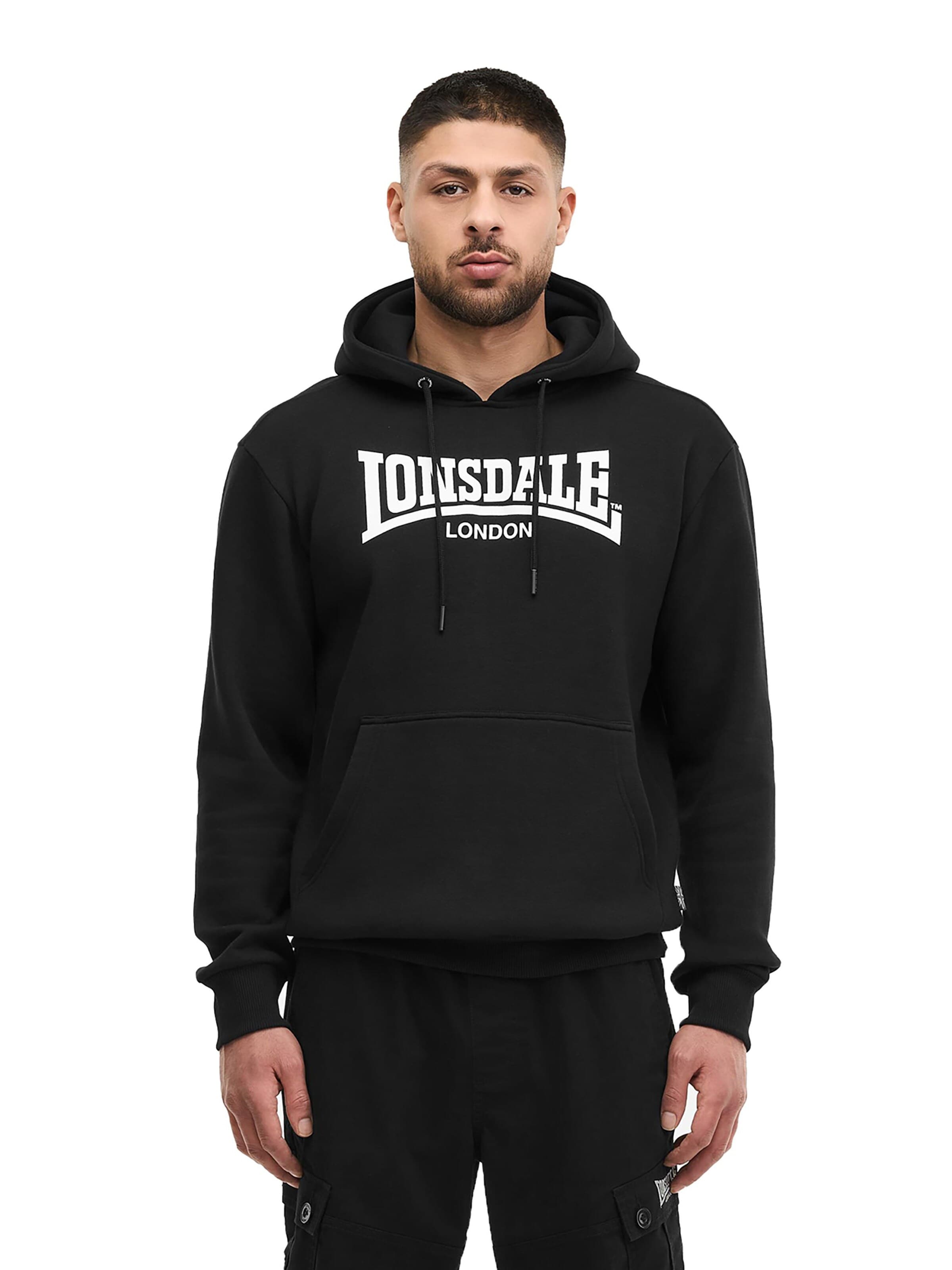 LONSDALE Μπλούζα φούτερ 'Bickington' σε μαύρο: μπροστά