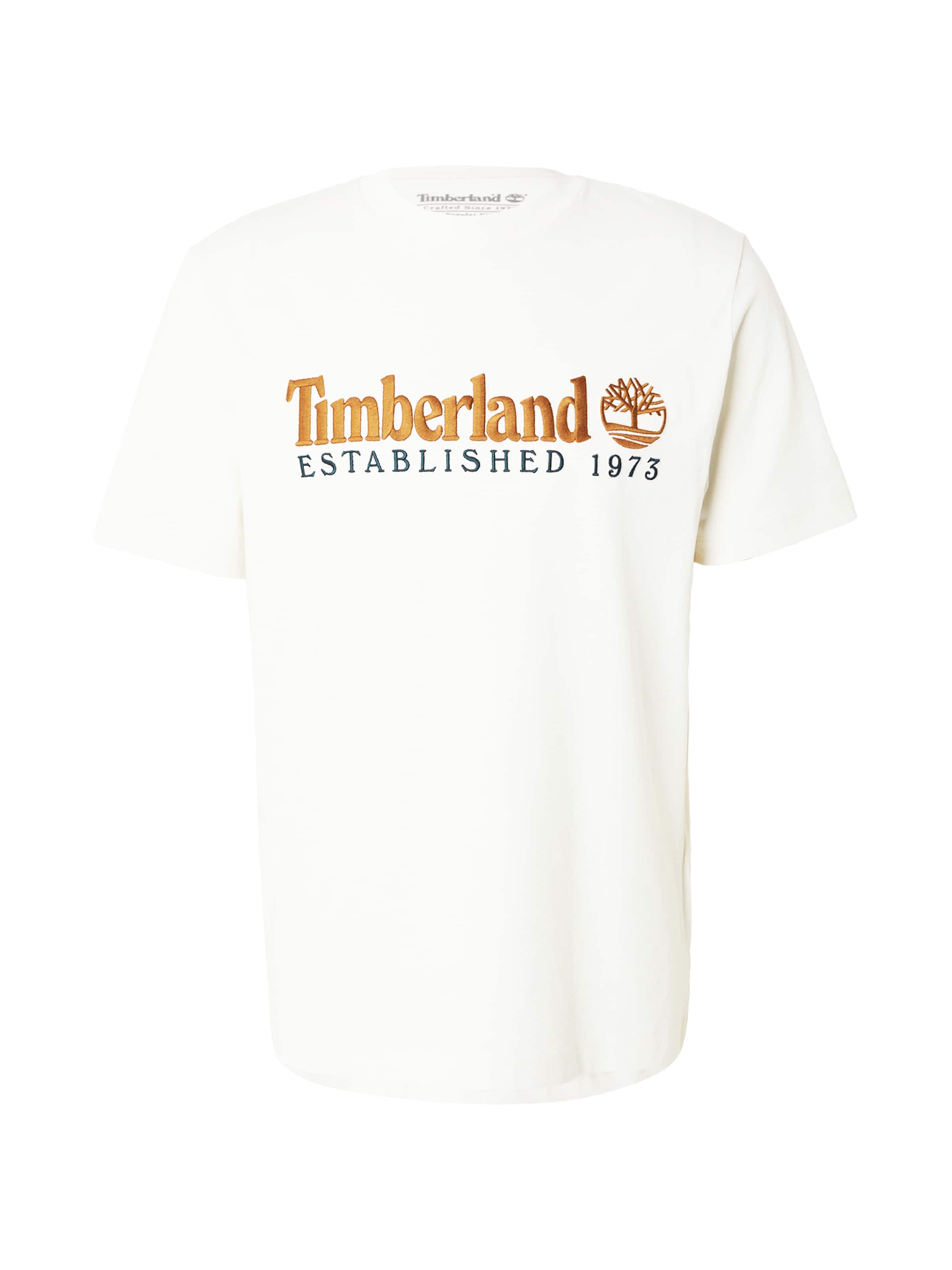 TIMBERLAND Majica 'ESTABLISHED 1973' | bela barva: sprednja stran