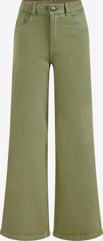 WE Fashion Wide leg Jeans in Groen: voorkant