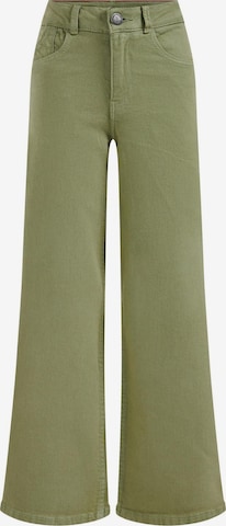 WE Fashion Zvonové kalhoty Džíny – zelená: přední strana