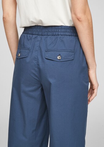 s.Oliver Wide leg Bandplooibroek in Blauw