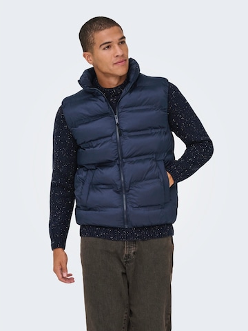 Only & Sons Vest 'ONSUNION' in Blue: front