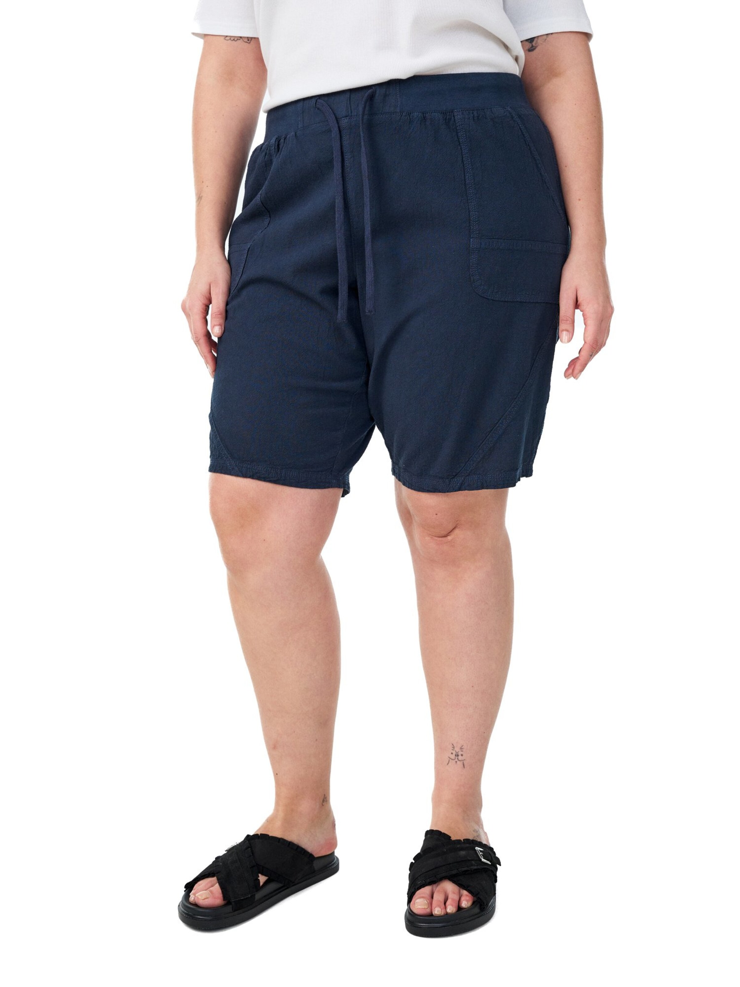 Loosefit Pantalon 'Jeasy' Zizzi en bleu : devant