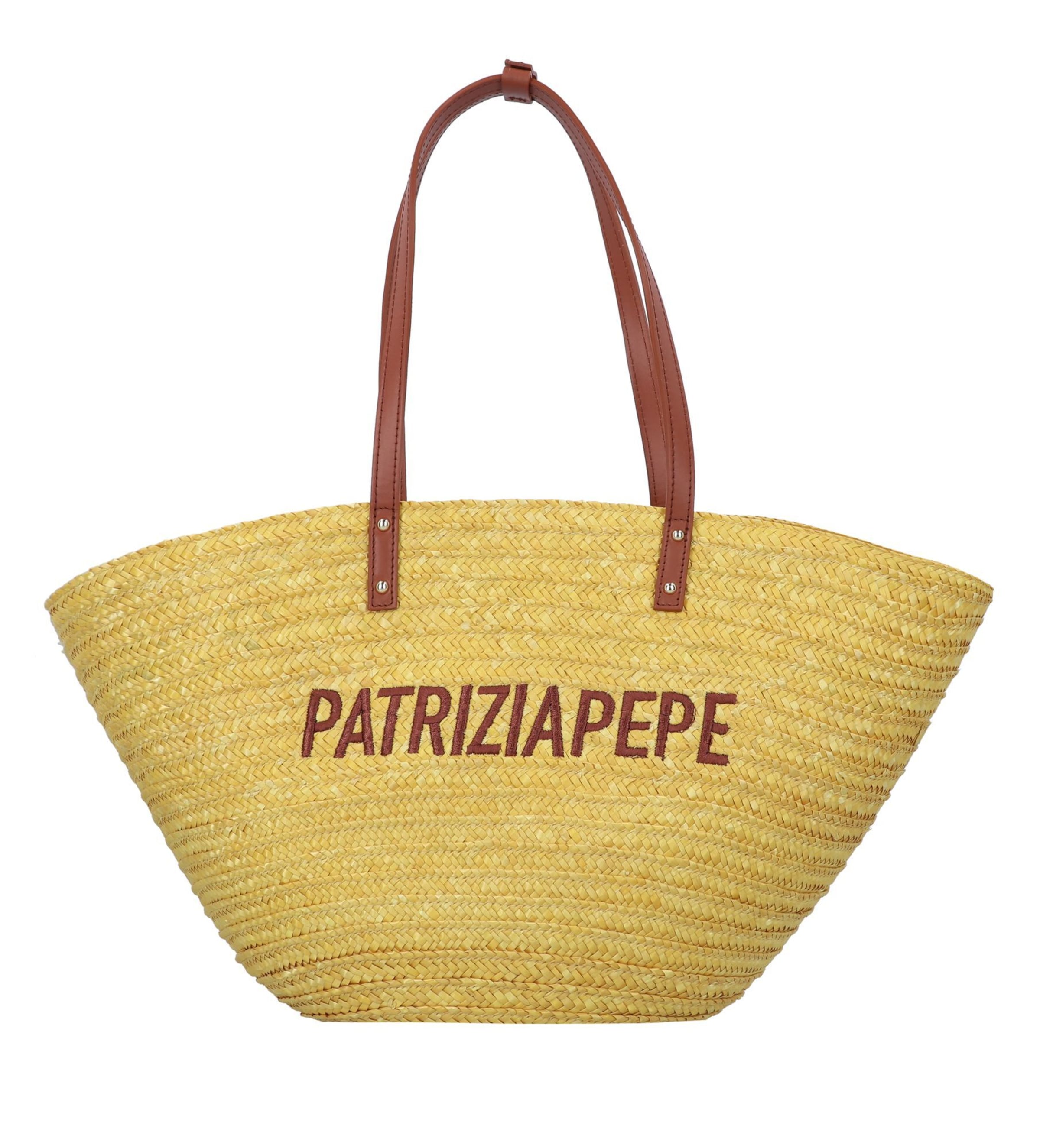 PATRIZIA PEPE Shopper 'Summer Straw' in Gelb: Vorderseite