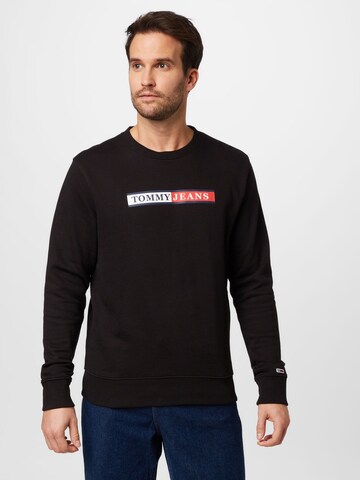 Tommy Jeans Sweatshirt in Black: front