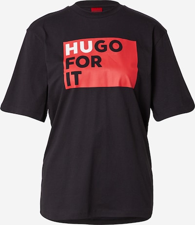 HUGO T-shirt 'Dashire' en rouge / noir / blanc, Vue avec produit