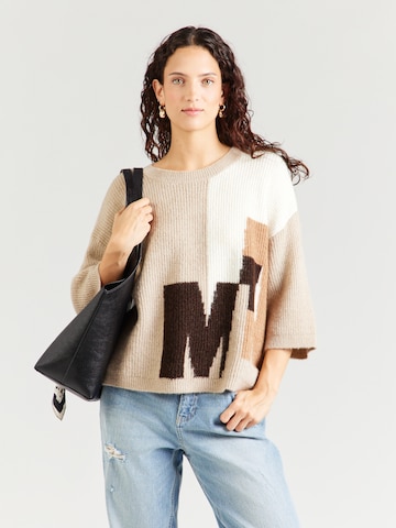 Pullover di monari in beige: frontale