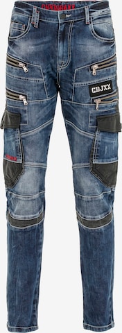 CIPO & BAXX Regular Cargo Jeans in Blue: front