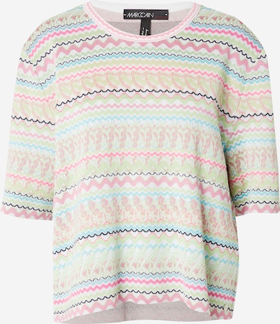 Marc Cain Pullover em verde claro / cor-de-rosa / preto / branco, Vista do produto