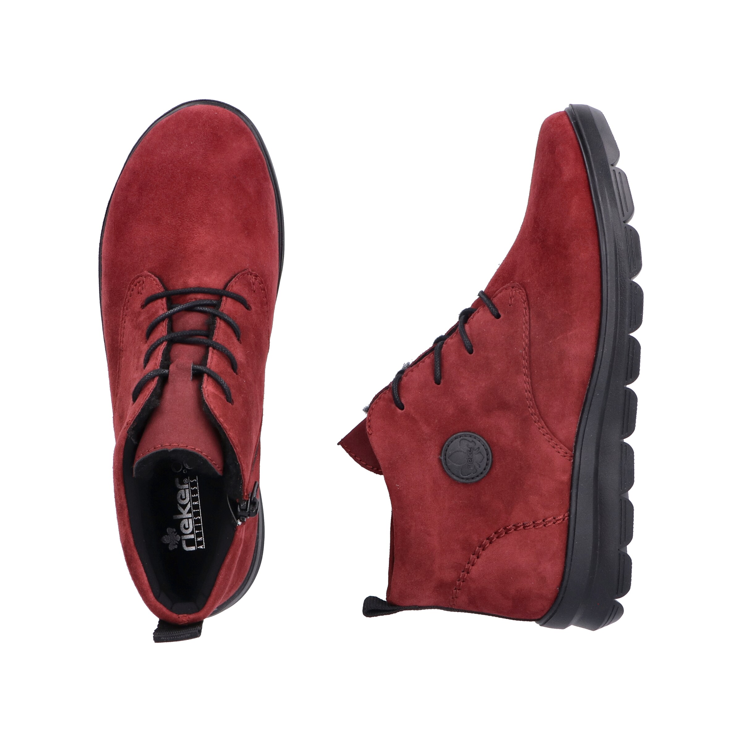 Bottines à lacets Rieker en rouge