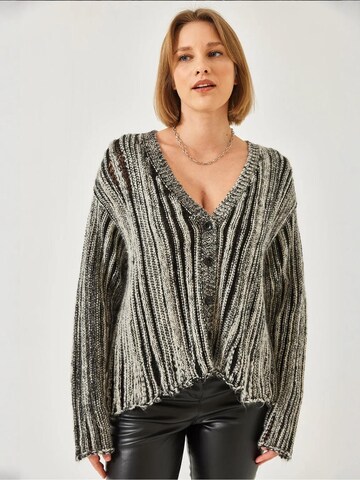 Bianco Lucci Gebreid vest in Grijs: voorkant