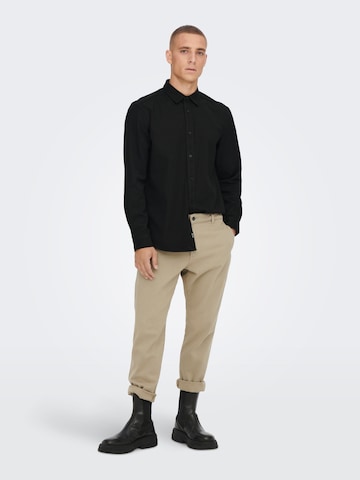 Only & Sons Regular Fit Skjorte 'Wes' i sort